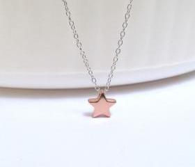 ADORABLE Rose Gold Heart Necklace-Rose Gold Over 925 Sterling Silver-18 inches
