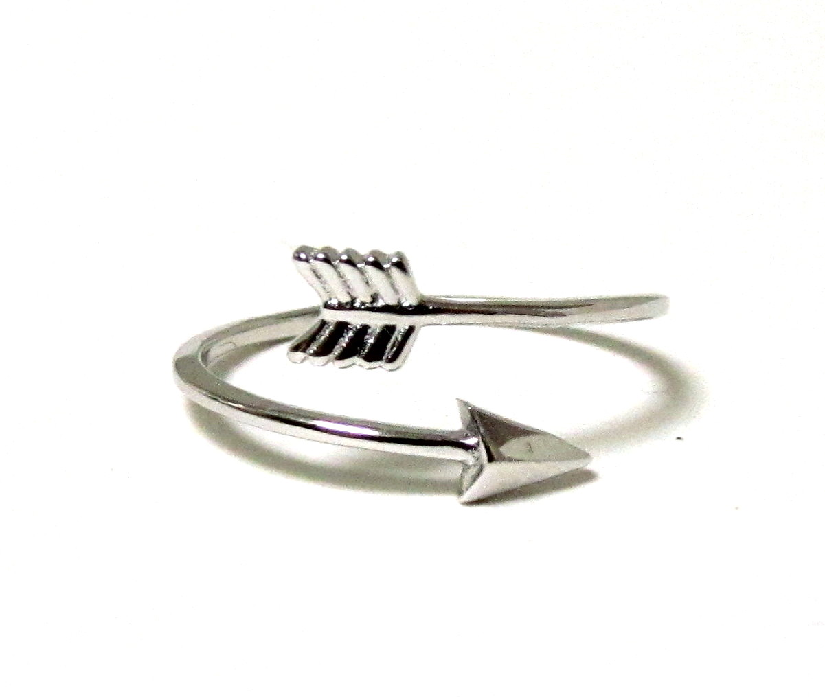 Arrow Ring Rhodium Over Sterling Silver Arrow Ring In Size 5 on Luulla