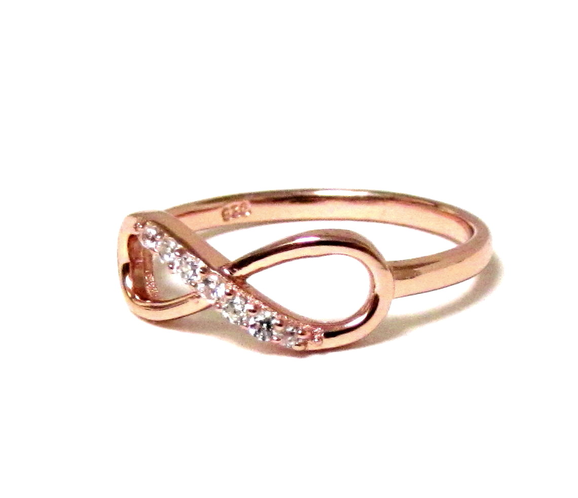 Infinity Ring-Rose Gold Over Sterling Silver Ring With Cubic Zirconia ...